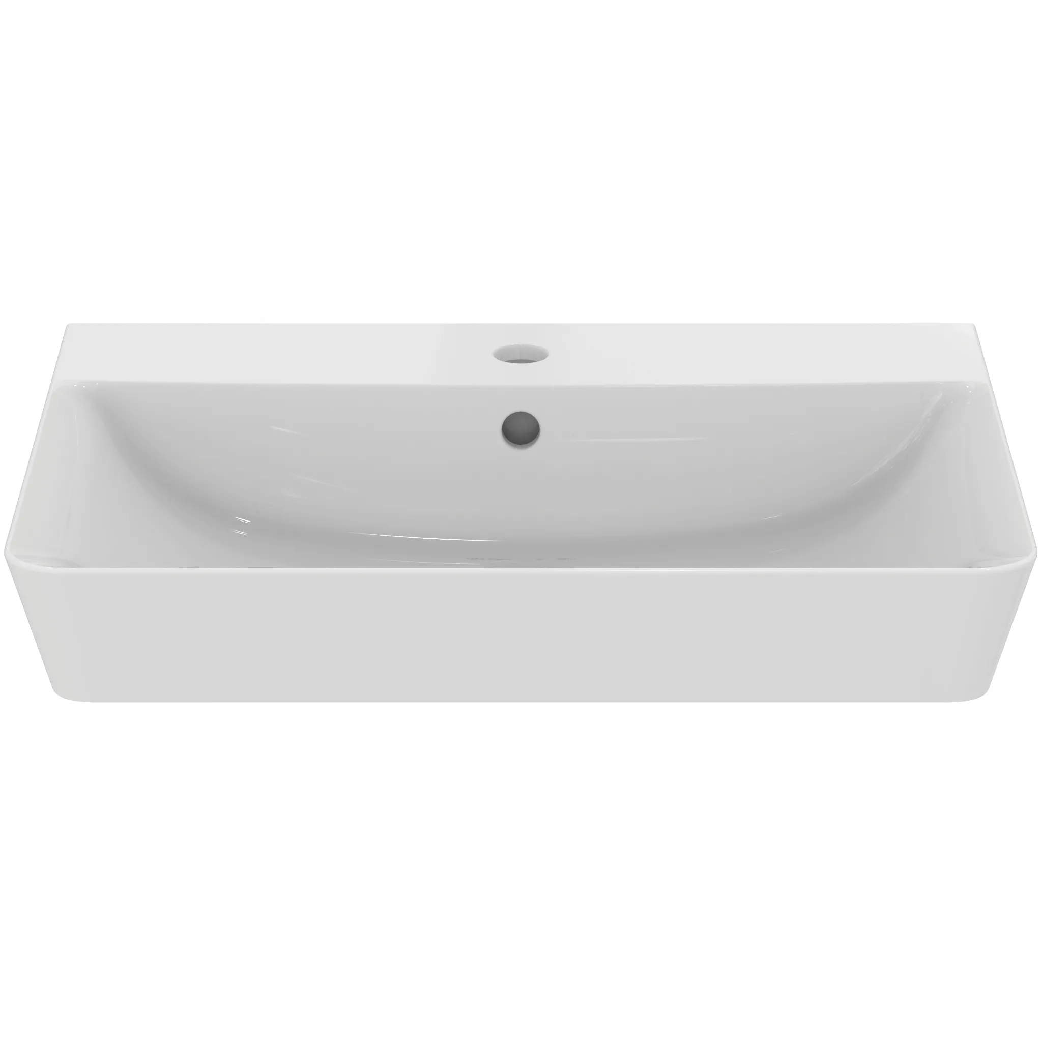 Waschbecken „ConnectAir“ 60 × 46 × 16 cm, Hahnlochposition mittig in Weiß