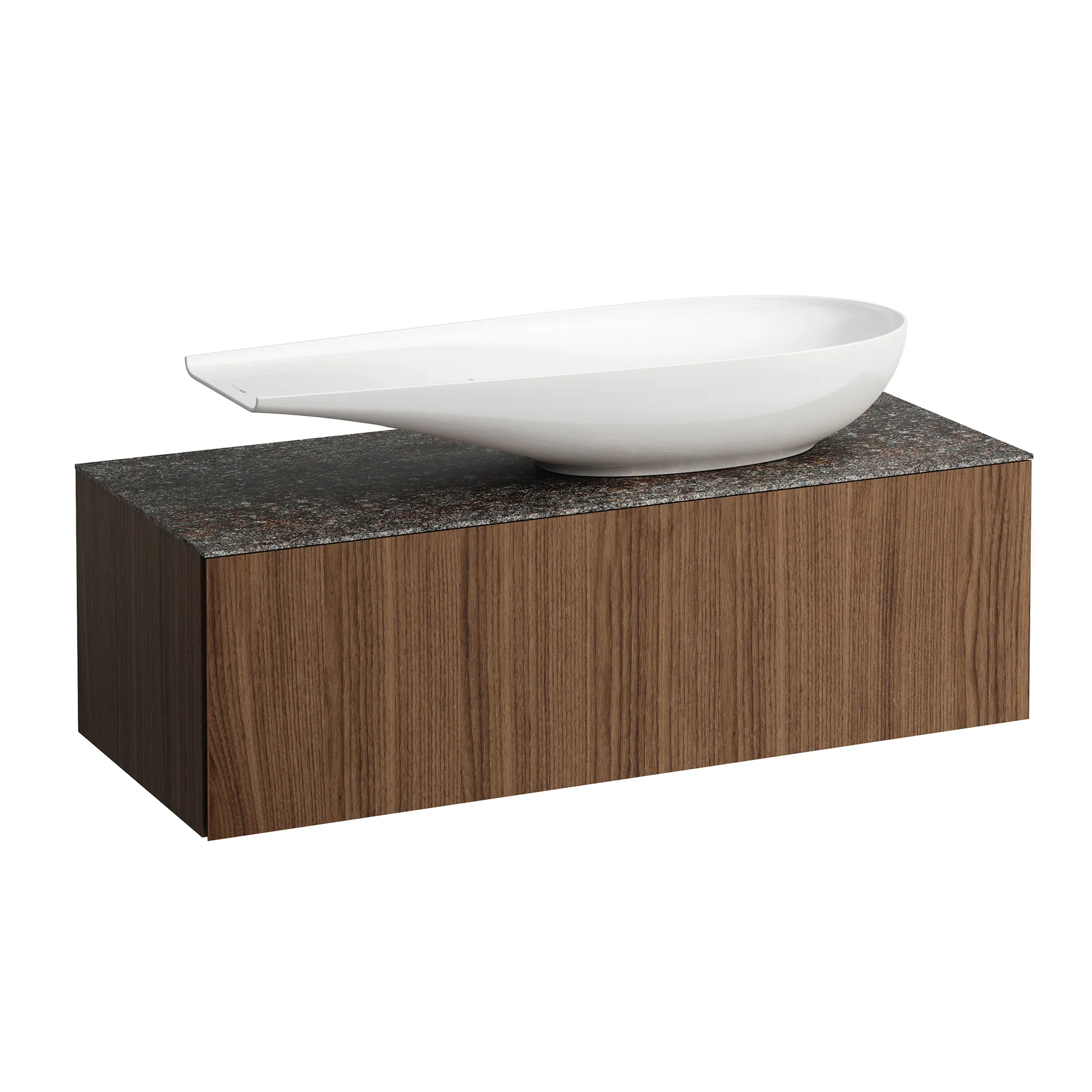 Schubladenelement (Waschtischunterbau+Waschtischplatte) ILBAGNOALESSI 500x1200x370 1 Schublade integrierte versteckte Griffe seitlich Vollauszug Soft-