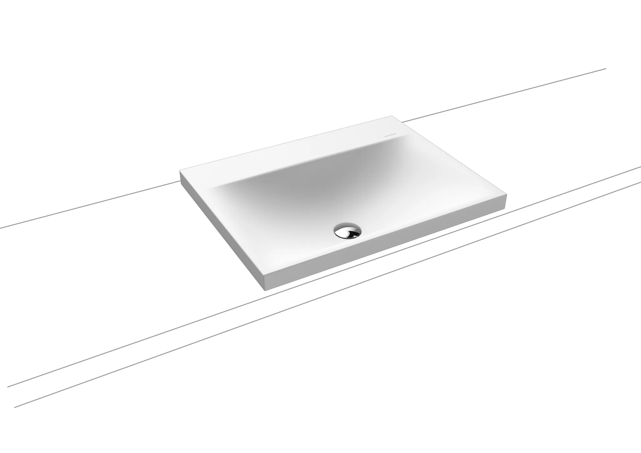 Aufsatzwaschtisch „Silenio“ 60 × 46 cm, ohne Hahnlochbohrung in alpinweiß matt, mit Perl-Effekt