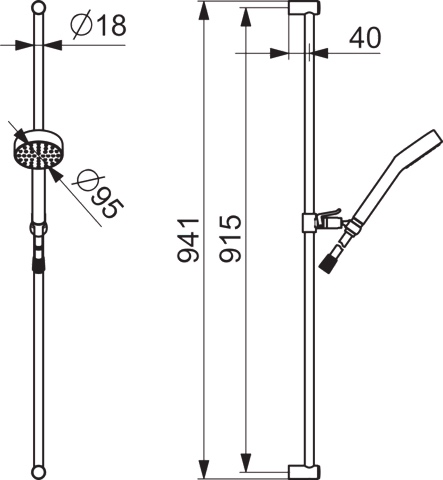 HansaMEDIJET Wandstangen-Brausenset Hansamedipro Chrom HansaMEDIJET Wandstangen-Brausenset Hansamedipro Chrom