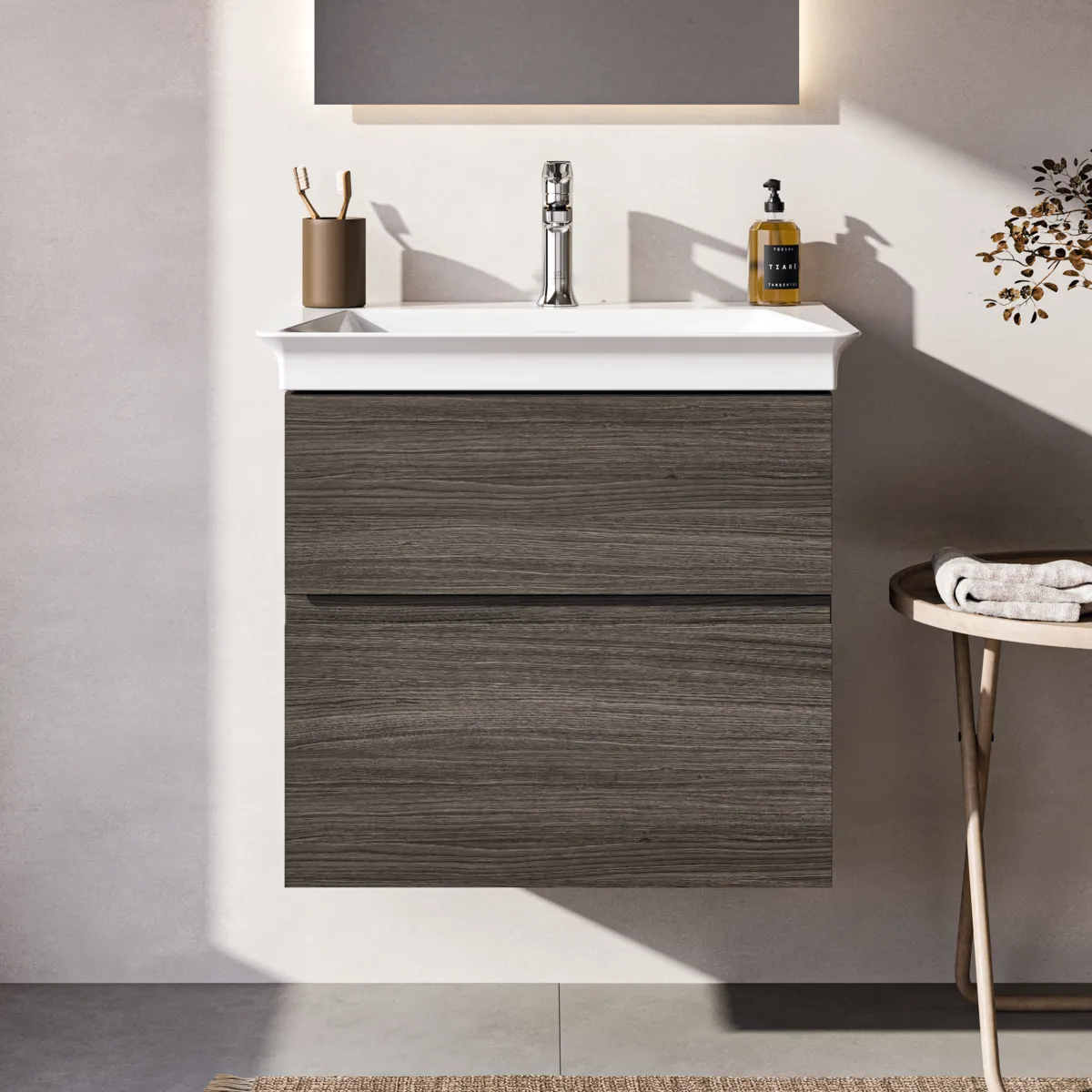 Ideal Standard Waschtischunterschrank „Finesse“ 60 × 54,5 × 44 cm Ulme dunkel