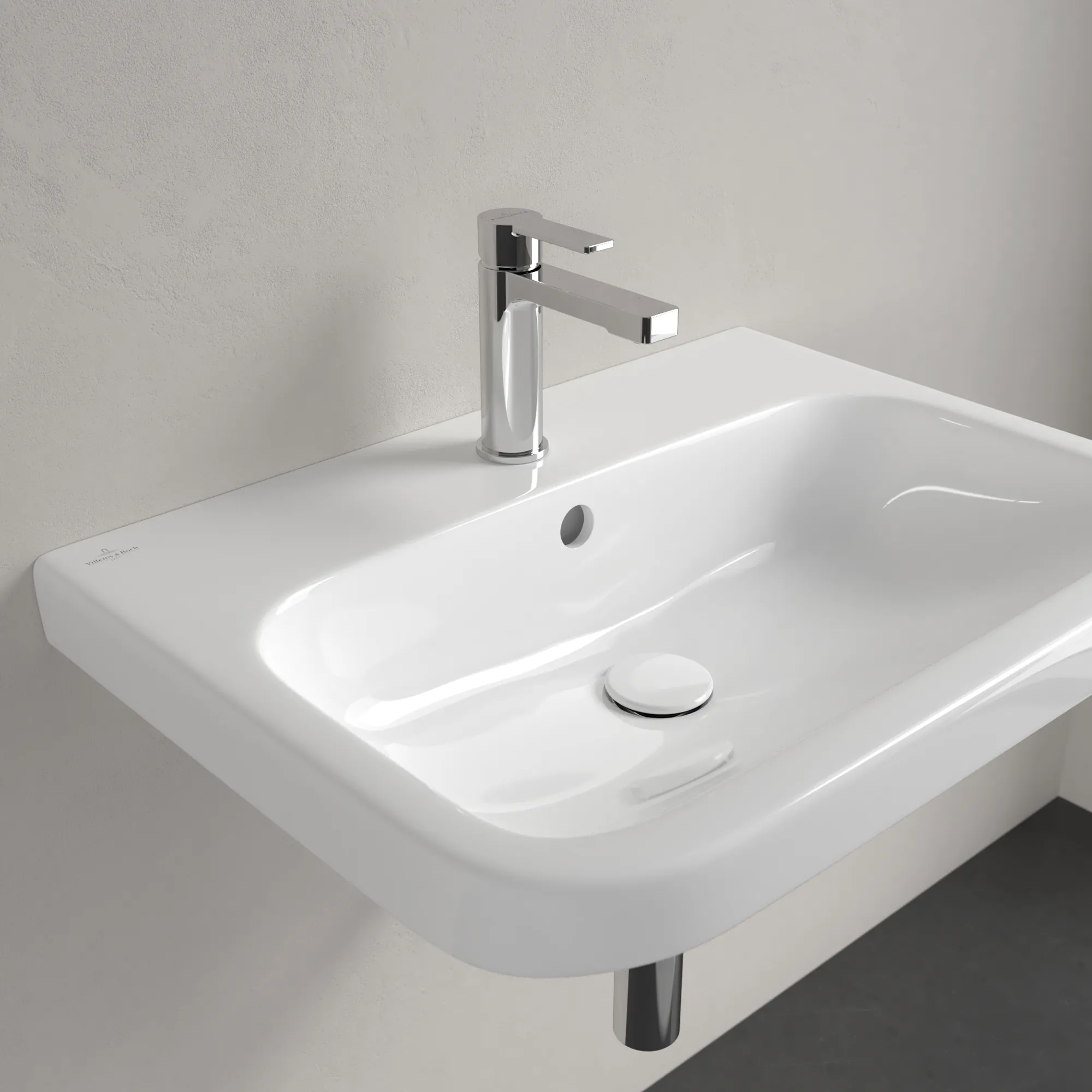 Villeroy & Boch Architectura Wandwaschbecken 4188KG, 650x470x180mm, weiß Alpin, glänzend, mit Überlauf, für 3-Loch-Armatur