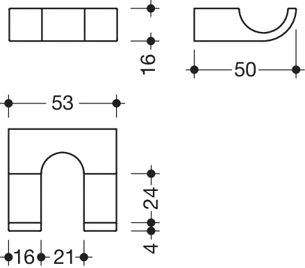 HEWI Handtuchhaken „System 800“ in Befestigung verdeckt HEWI Handtuchhaken „System 800“ in Befestigung verdeckt