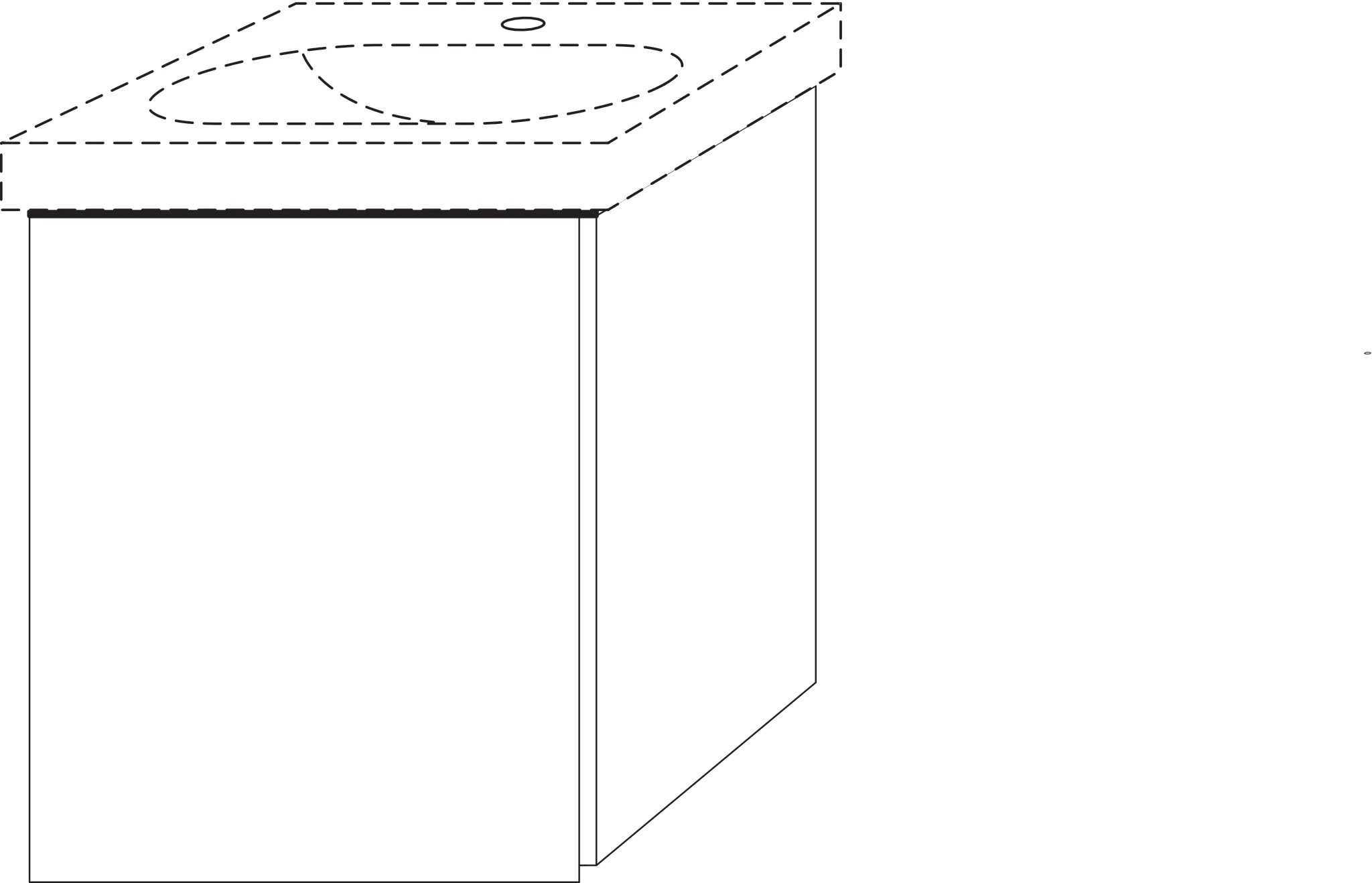 Waschtischunterbau links 3way (UM413) 517x415x367 Anthrazit-Matt