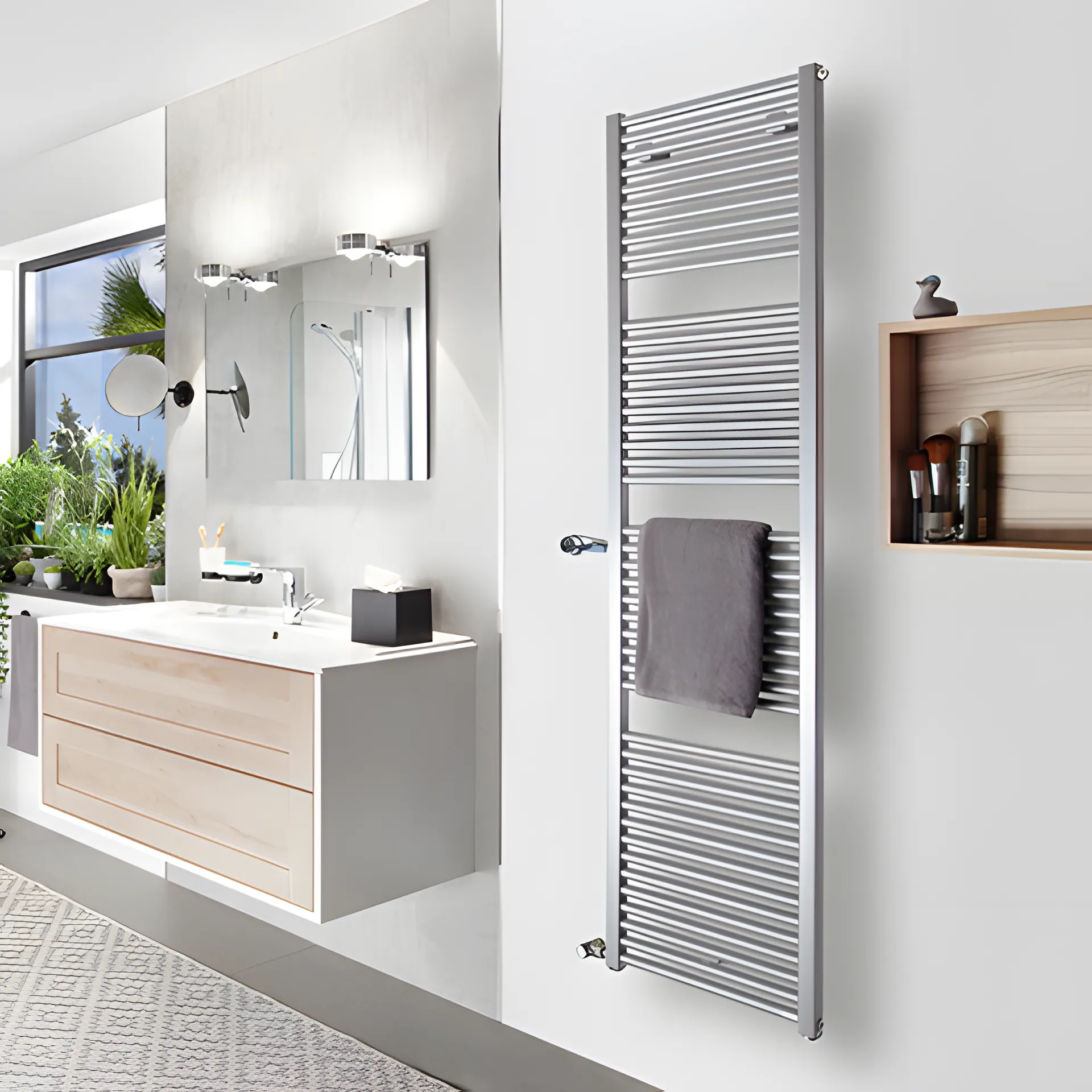 BEMM Design-Heizkörper „Rondo S“ 40 × 76,2 cm in Samtschwarz mit brauntouch BEMM Design-Heizkörper „Rondo S“ 40 × 76,2 cm in Samtschwarz mit brauntouch