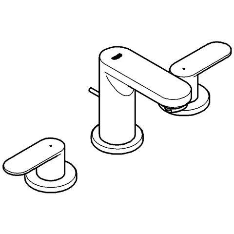 3-Loch-Waschtischbatterie Eurosmart Cosmopolitan 20187, Zugstangen-Ablaufgarnitur 1 1/4'', chrom 3-Loch-Waschtischbatterie Eurosmart Cosmopolitan 20187, Zugstangen-Ablaufgarnitur 1 1/4'', chrom