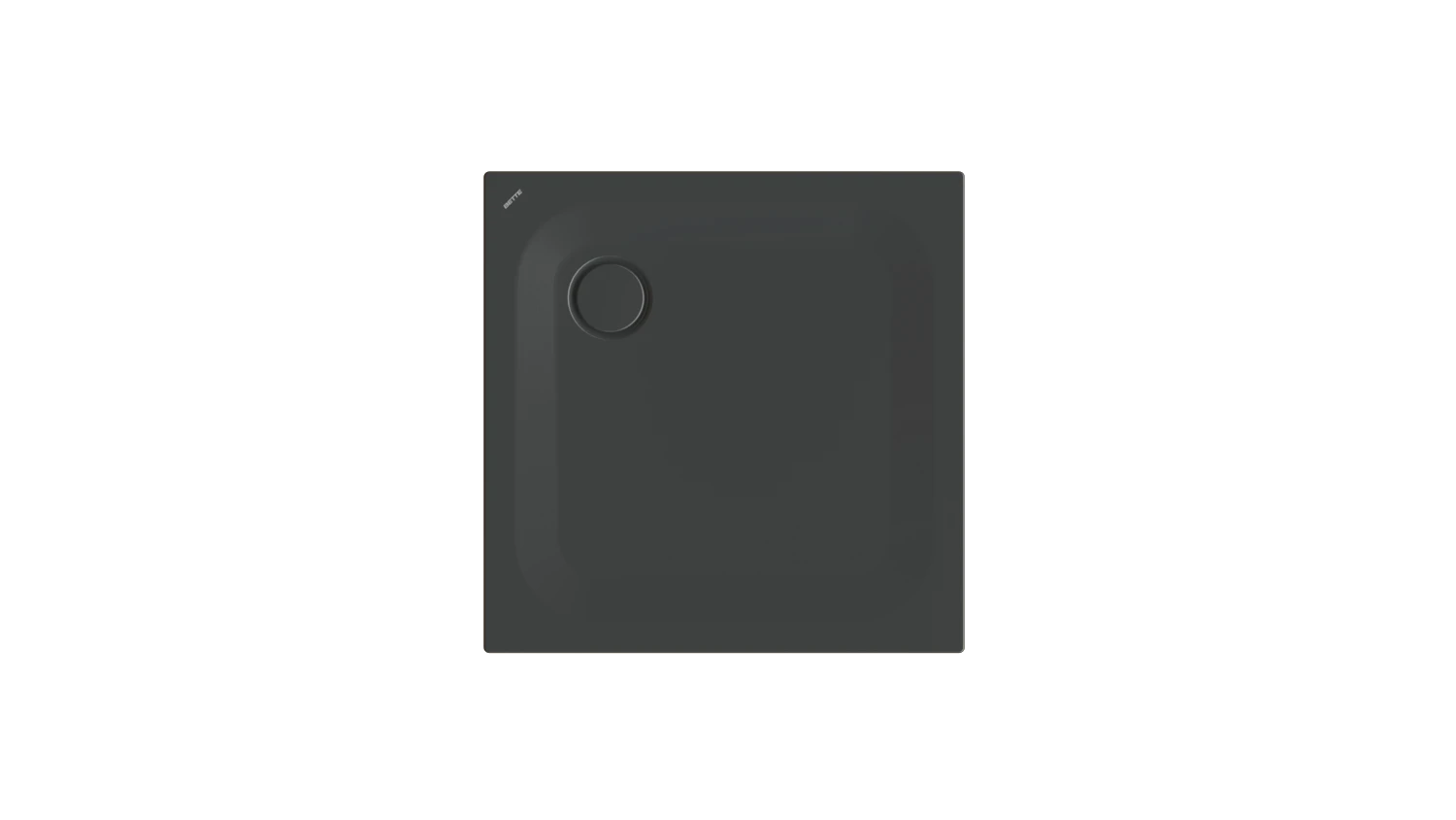 Bette quadrat Duschwanne „BetteUltra“ 800 × 800 mm ohne Oberflächenbeschichtung, ohne Oberflächenveredelung, ohne Wannenträger, in Ebony