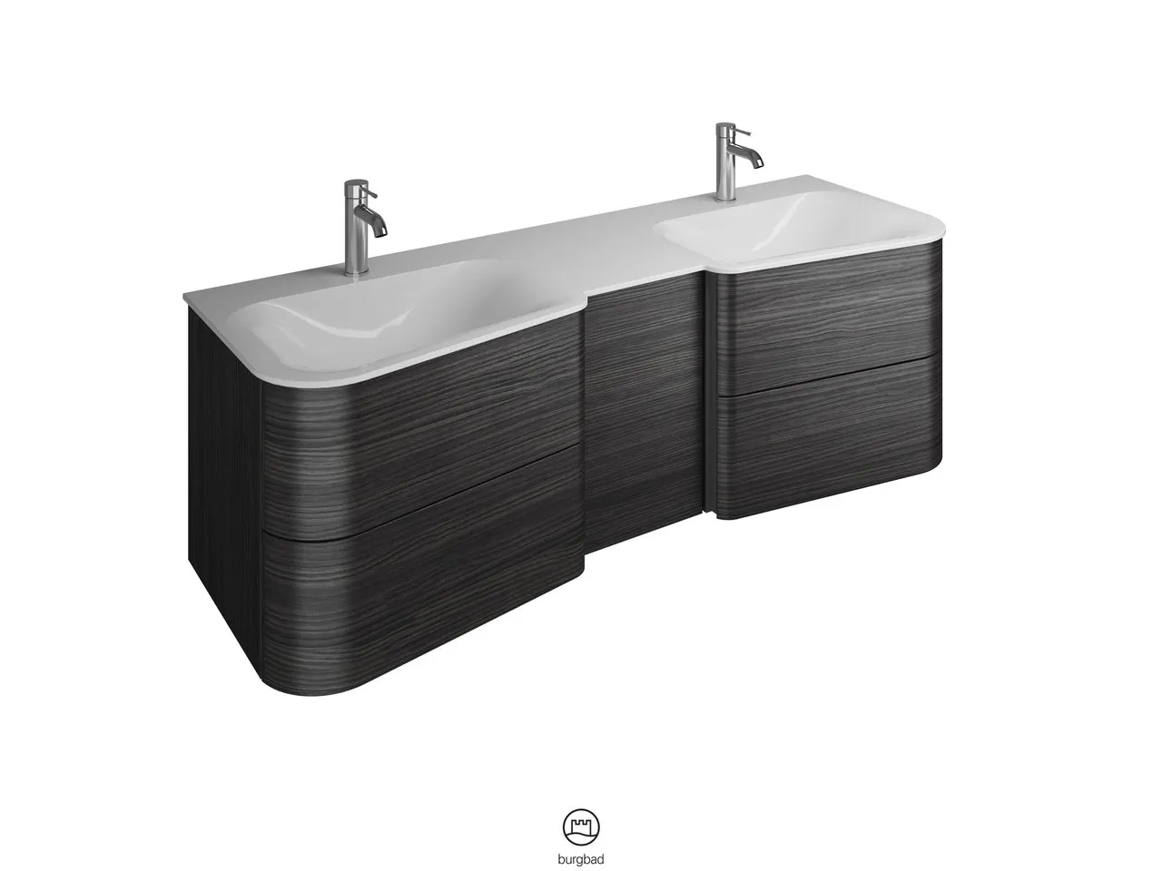 burgbad Badmöbelset „Badu“ Griffleiste, Weiß, in Weiß Matt burgbad Badmöbelset „Badu“ Griffleiste, Weiß, in Weiß Matt