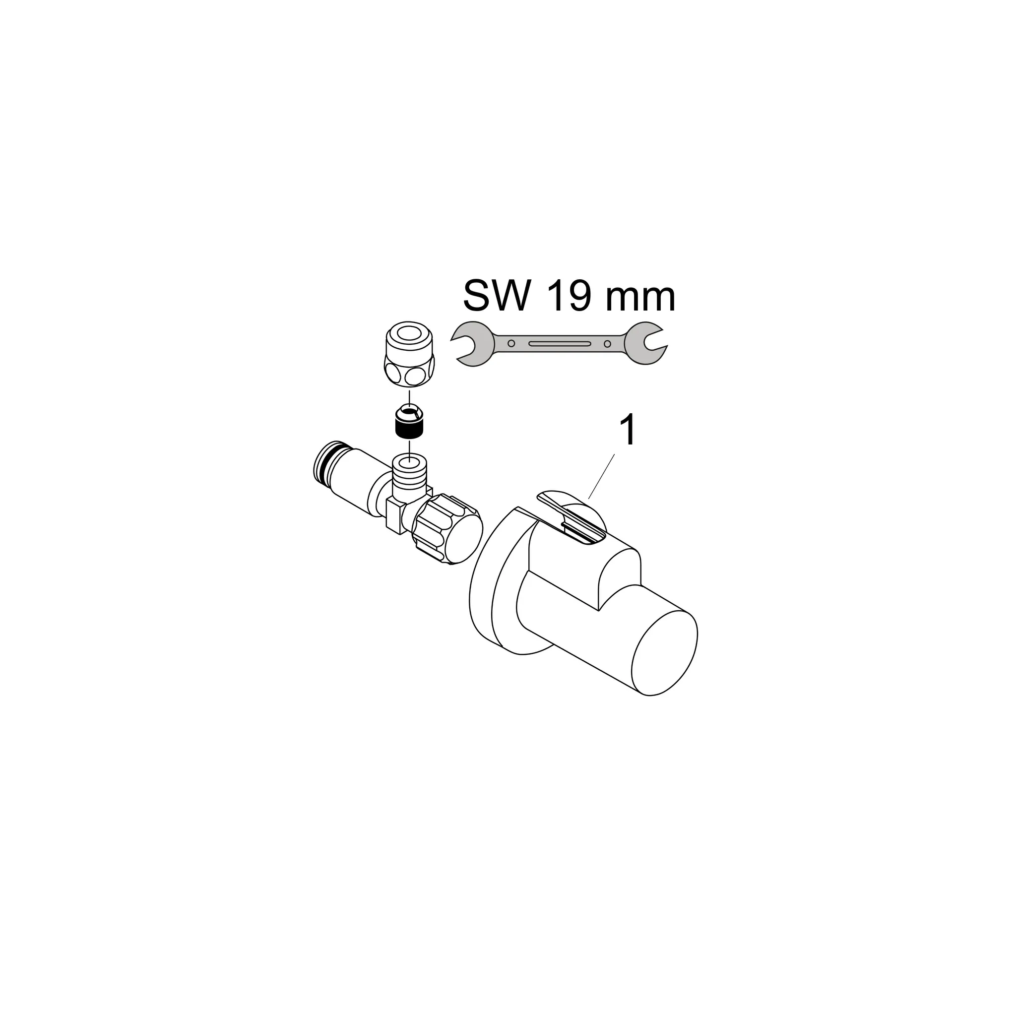 Hansgrohe Eckventil mit Schuber Abgang G ⅜, Chrom