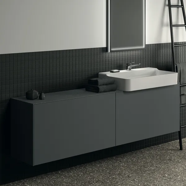 Ideal Standard Waschtischunterschrank „Conca“ 198,5 × 54 × 37,3 cm Anthrazit matt lackiert Ideal Standard Waschtischunterschrank „Conca“ 198,5 × 54 × 37,3 cm Anthrazit matt lackiert