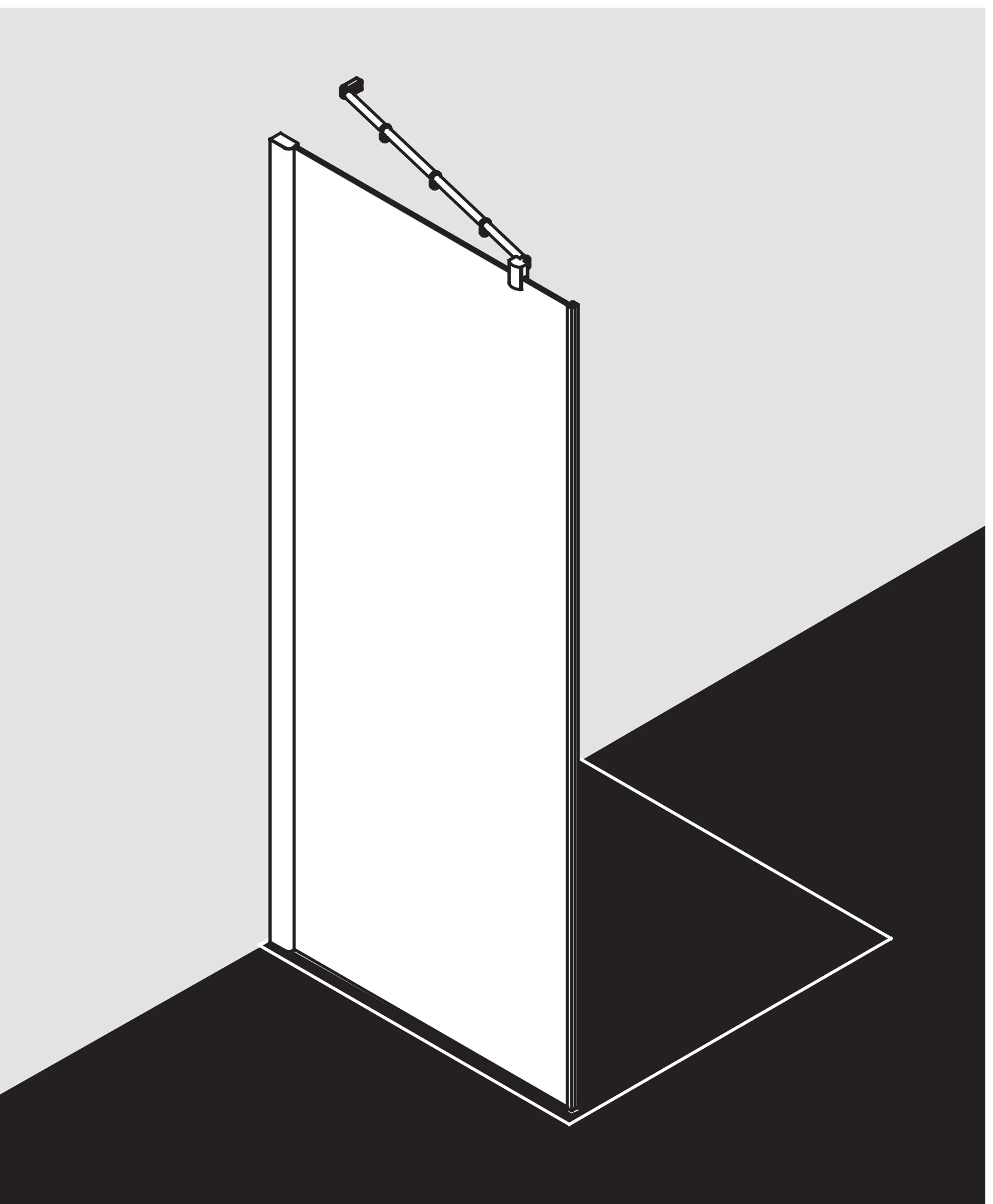 Kermi Seitenwand für Ecke „PASA XP“ Glas SR Opaco, Profile Silber Hochglanz, BV: 870 - 900 mm GAK: 855 - 885 mm WE: 880 - 910 mm H: 1850 mm Kermi Seitenwand für Ecke „PASA XP“ Glas SR Opaco, Profile Silber Hochglanz, BV: 870 - 900 mm GAK: 855 - 885 mm WE: 880 - 910 mm H: 1850 mm
