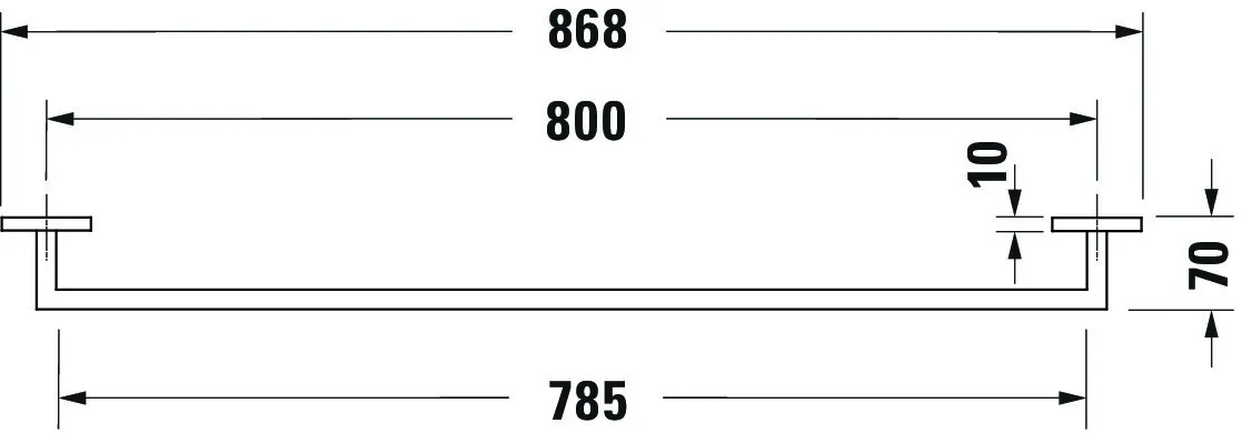 Duravit Badetuchhalter „Karree“, Befestigung sichtbar, 1-armig 80 cm Duravit Badetuchhalter „Karree“, Befestigung sichtbar, 1-armig 80 cm