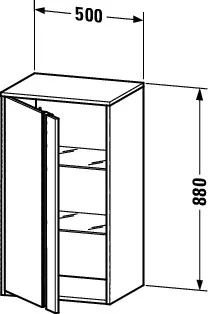 Duravit Halbhochschrank „Ketho“ 50 × 88 × 36 cm in Betongrau Matt