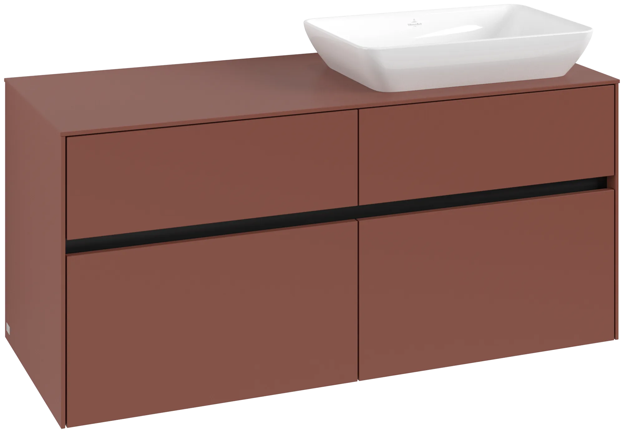 Villeroy & Boch Collaro Waschbeckenunterschrank C11400, 1200x548x500mm, Wine Red