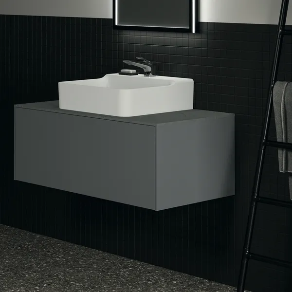 Waschtischplatte Conca, aus Keramik, 1002x505x6mm, Marmor Noir Desir Waschtischplatte Conca, aus Keramik, 1002x505x6mm, Marmor Noir Desir