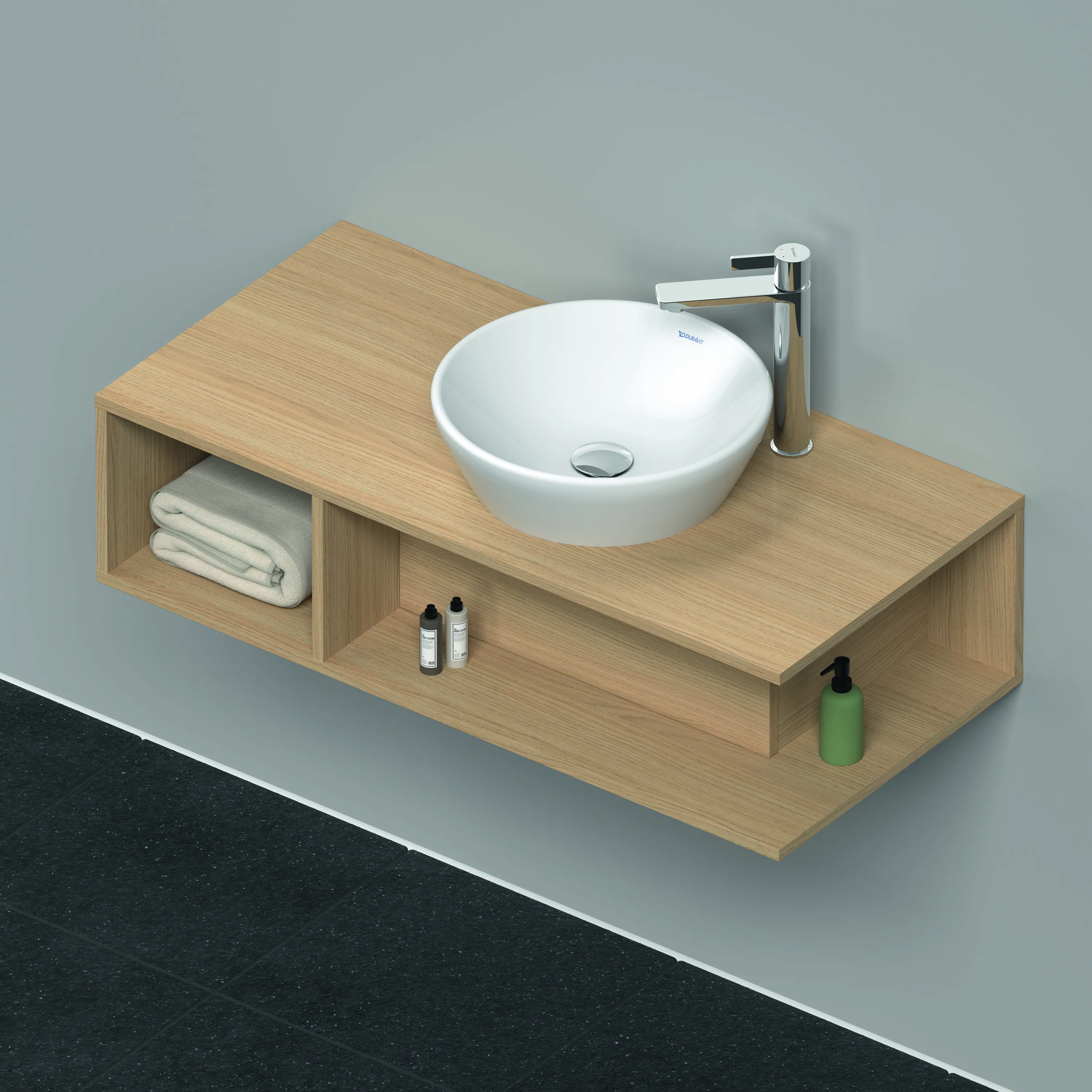 Duravit Waschtischunterschrank wandhängend „D-Neo“ 100 × 26 × 48 cm Eiche Natur