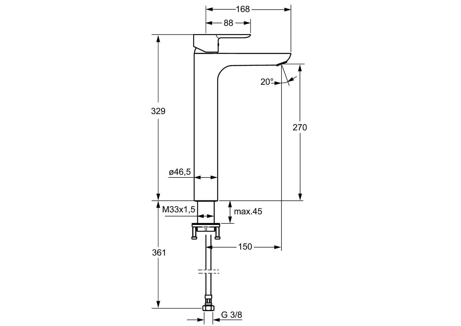 HansaLIGNA Einhebelmischer Waschtischbatterie 0603 Ausladung 150 mm DN15 Chrom HansaLIGNA Einhebelmischer Waschtischbatterie 0603 Ausladung 150 mm DN15 Chrom