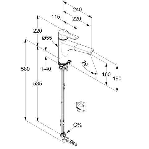 Kludi MIX Spültisch-Multi-EHM ND DN 15, Einhebelmischer, Standmontage, chrom Kludi MIX Spültisch-Multi-EHM ND DN 15, Einhebelmischer, Standmontage, chrom