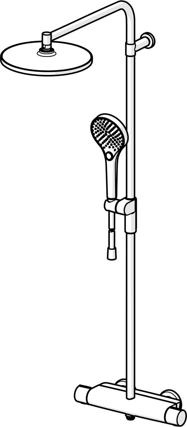 Zweihand-Duscharmatur „Viva“ in Stahl gebürstet Zweihand-Duscharmatur „Viva“ in Stahl gebürstet