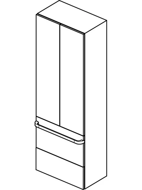 Ideal Standard Tonic II Hochschrank 600 mm Hochglanz hellbraun lackiert