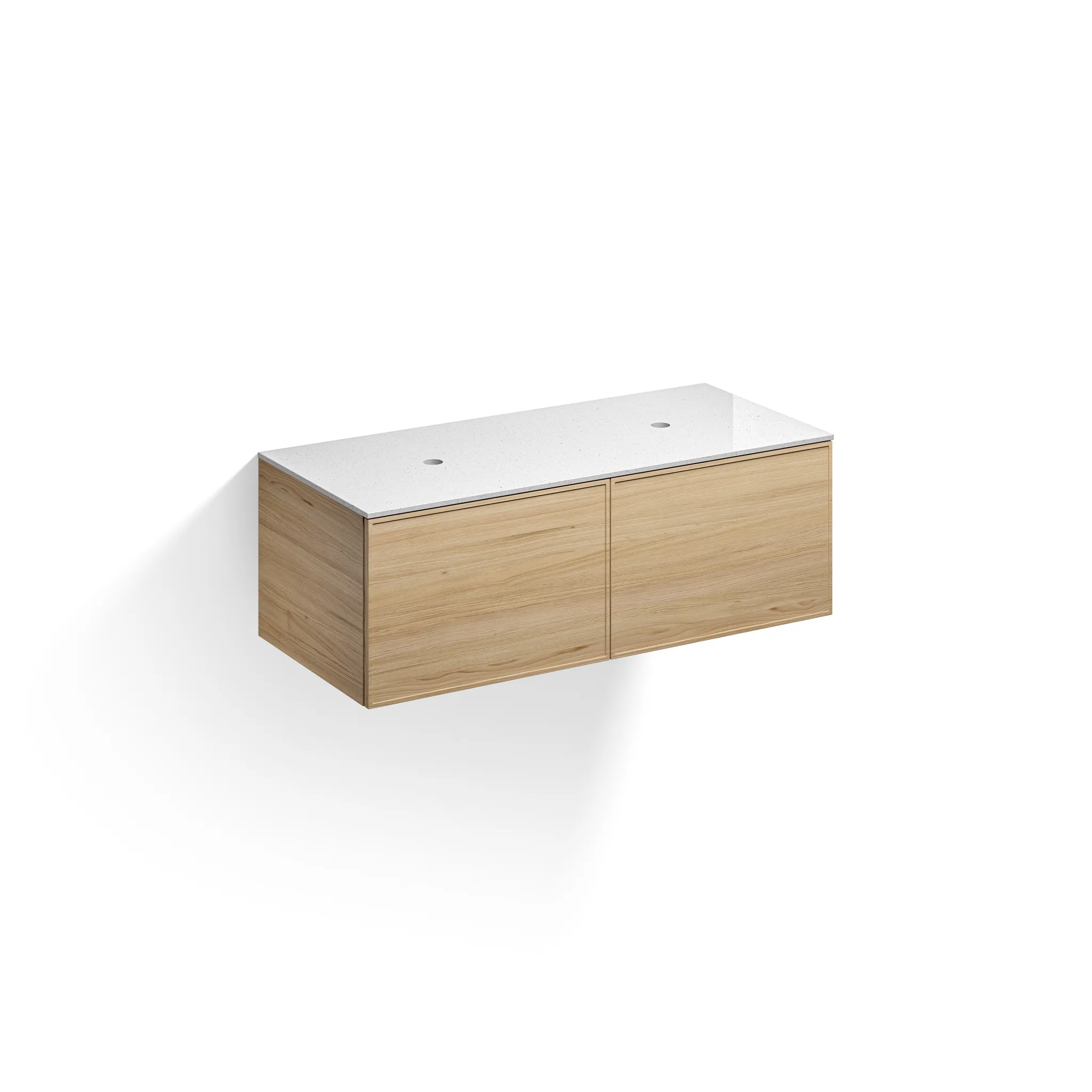 Alape Waschtischunterschrank „Arkta“ 1203 × 412 mm Eiche, ohne Hahnlochbohrung, links und rechts