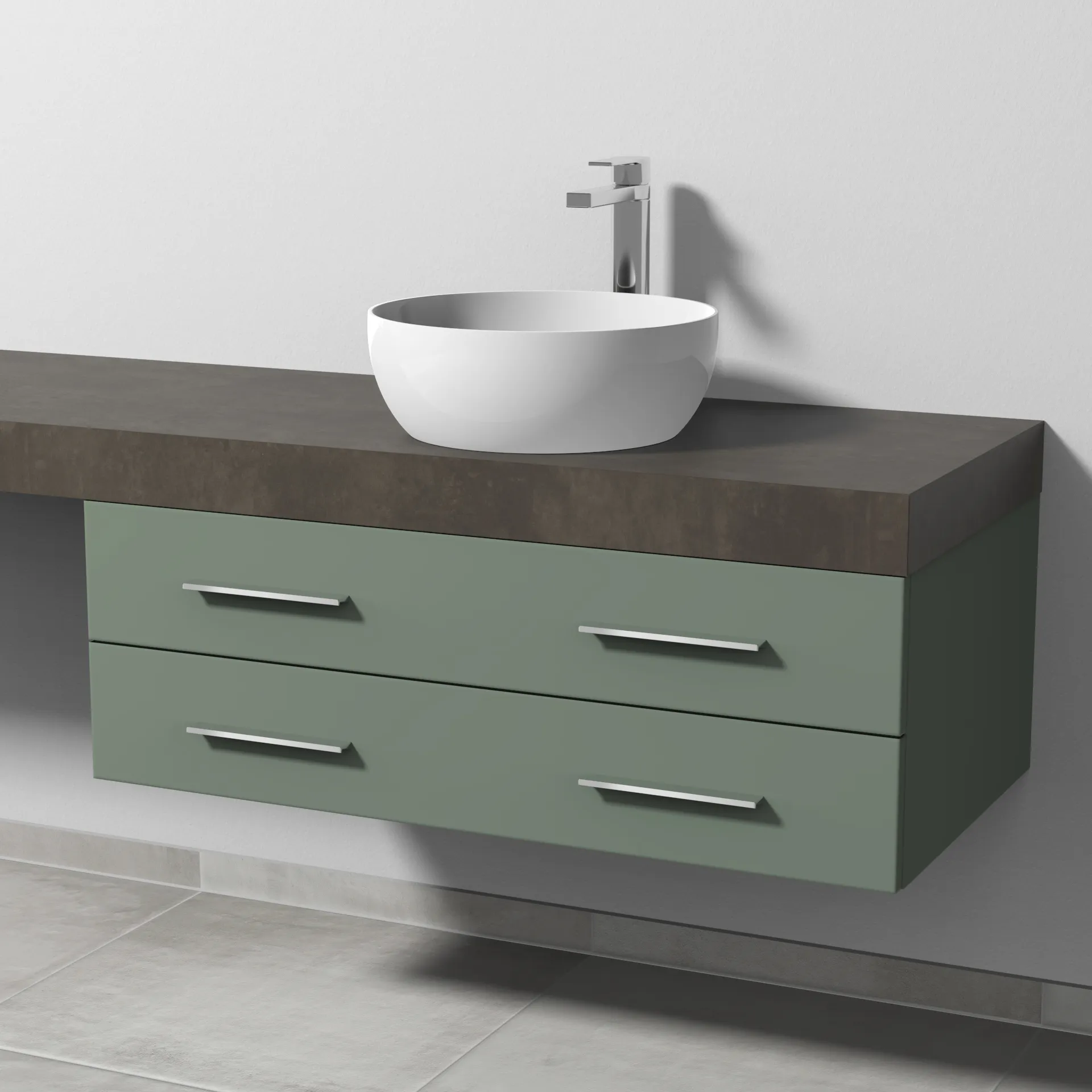 Sanipa Waschtischunterschrank „2morrow“ 1000 × 340 × 520 mm in Soft-Green