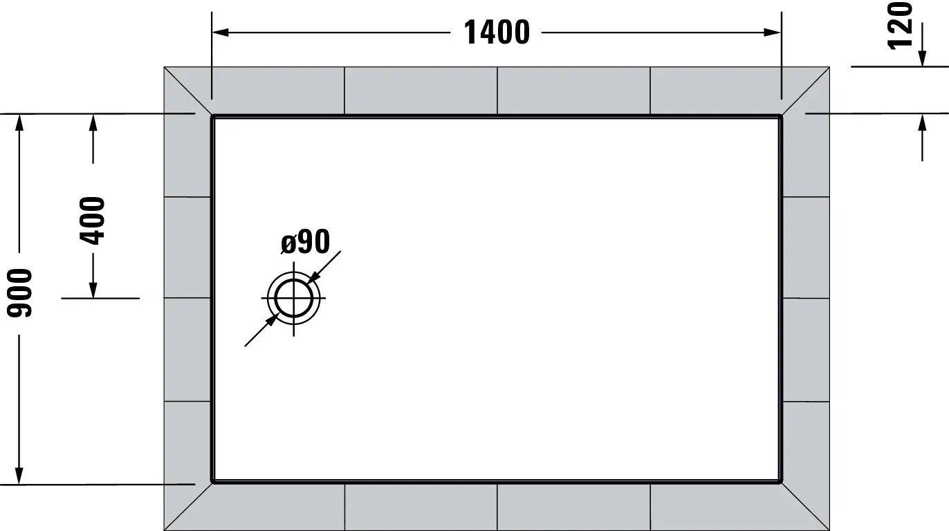 Duravit rechteck Duschwanne „Tempano“ 140 × 90 cm
