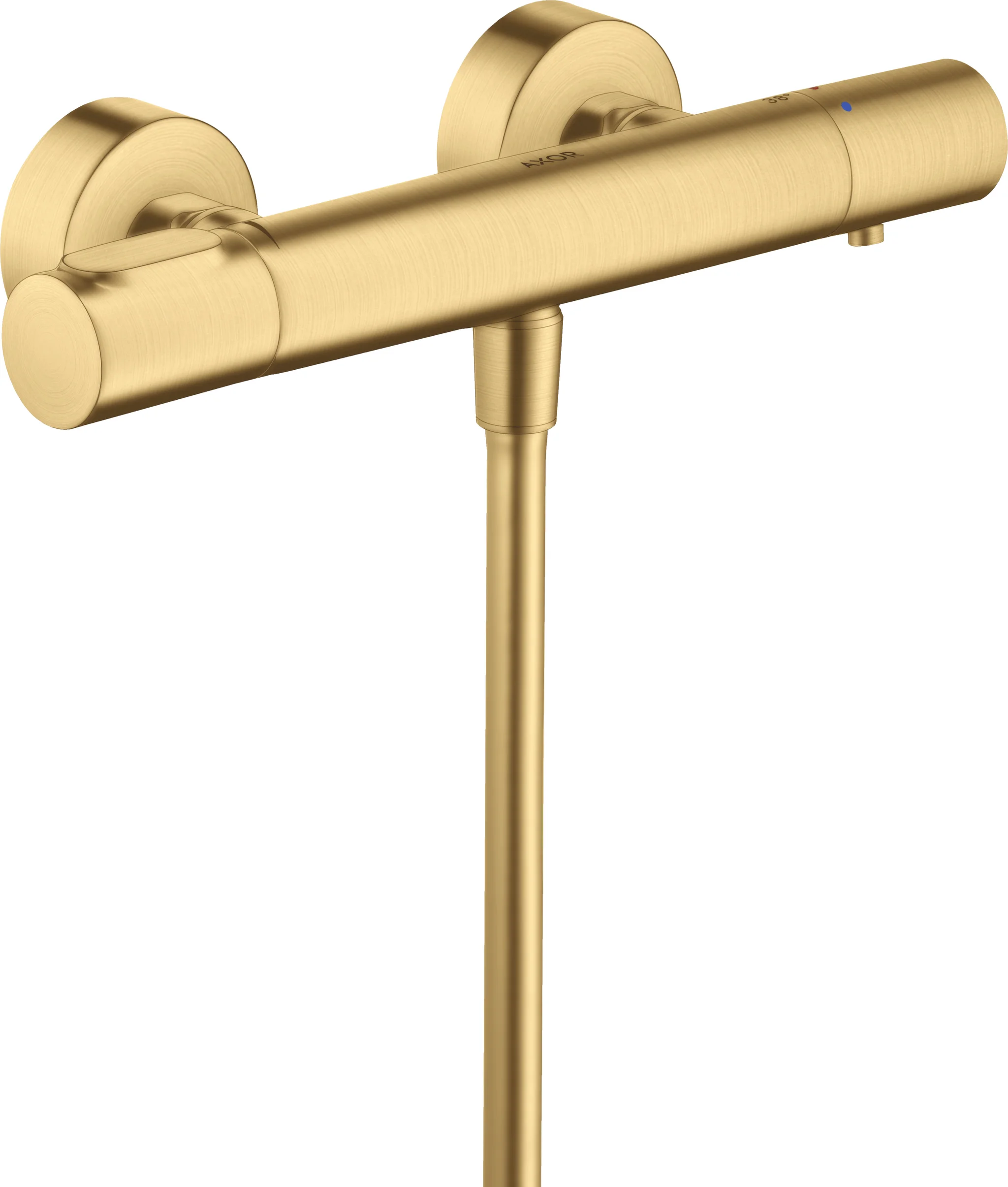 Hansgrohe AXOR Citterio M Thermostatmischer Aufputz Brushed Gold Optic, 1 Verbraucher, Keramikventil 180°, max. Durchfluss 20 l/min bei 3 bar, min./max. Betriebsdruck 1/10 bar, Sicherheitssperre ab 40°C, einstellbare Temperaturbegrenzung, Rückflussverhin
