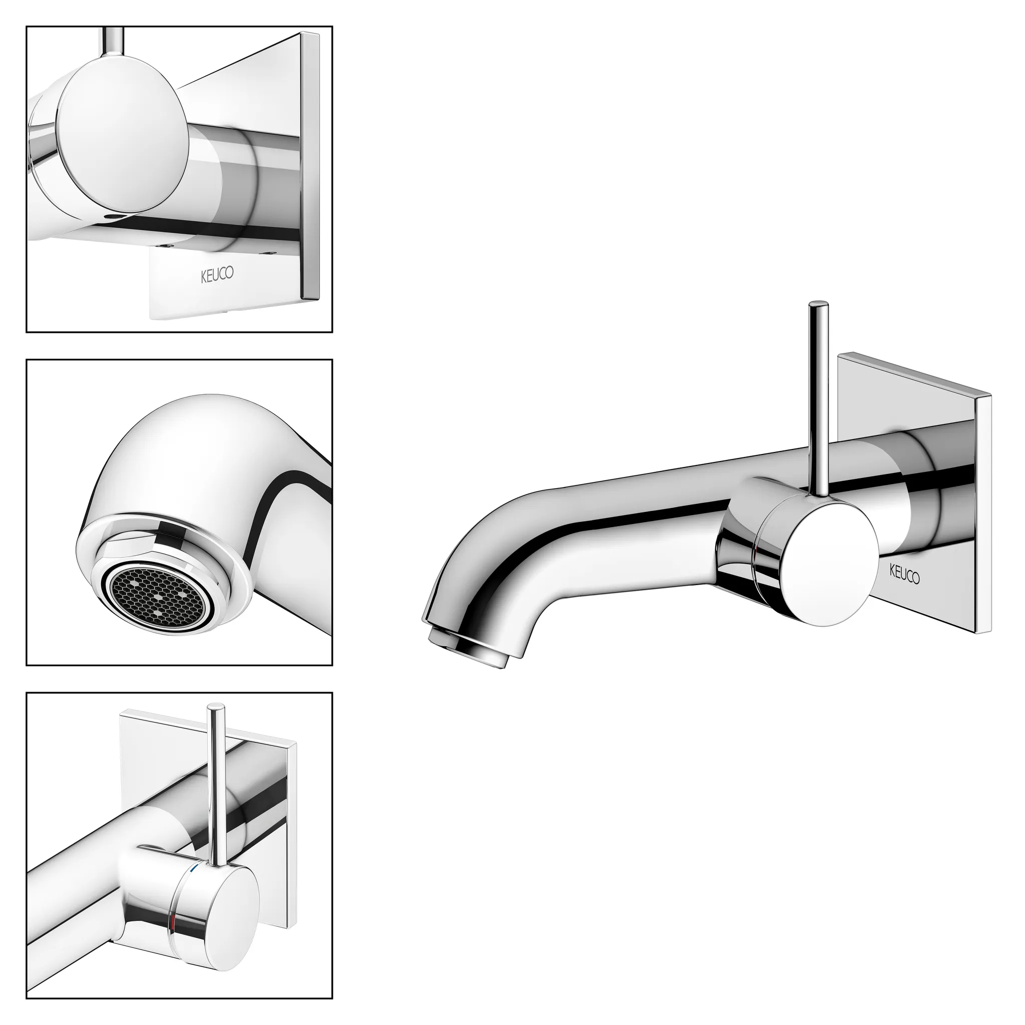 KEUCO IXMO Einhebel-Waschtischmischer Unterputz 1 Loch IXMO Soft für Wandmontage, eckig Ausladung 165 mm/IXMO Soft verchromt KEUCO IXMO Einhebel-Waschtischmischer Unterputz 1 Loch IXMO Soft für Wandmontage, eckig Ausladung 165 mm/IXMO Soft verchromt