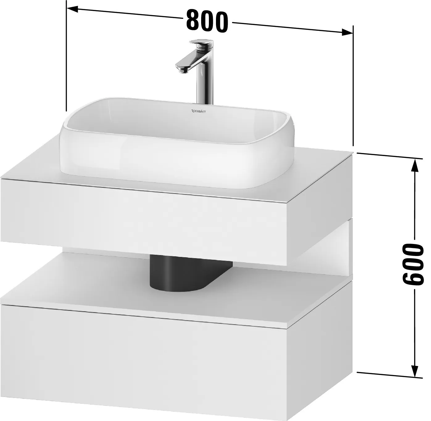 Duravit Waschtischunterschrank wandhängend „Qatego“ 80 × 60 × 55 cm