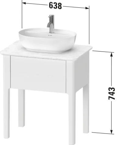 Duravit Waschtischunterschrank bodenstehend „Luv“ 63,8 × 74,3 × 45 cm Weiß Seidenmatt Duravit Waschtischunterschrank bodenstehend „Luv“ 63,8 × 74,3 × 45 cm Weiß Seidenmatt