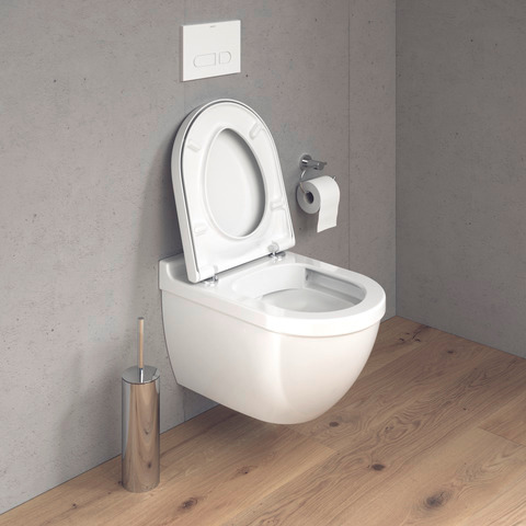 Wand-WC Set Starck 3, rimless, Weiß Tiefspüler, Durafix u.WC-Sitz mitAbsenk. Wand-WC Set Starck 3, rimless, Weiß Tiefspüler, Durafix u.WC-Sitz mitAbsenk.