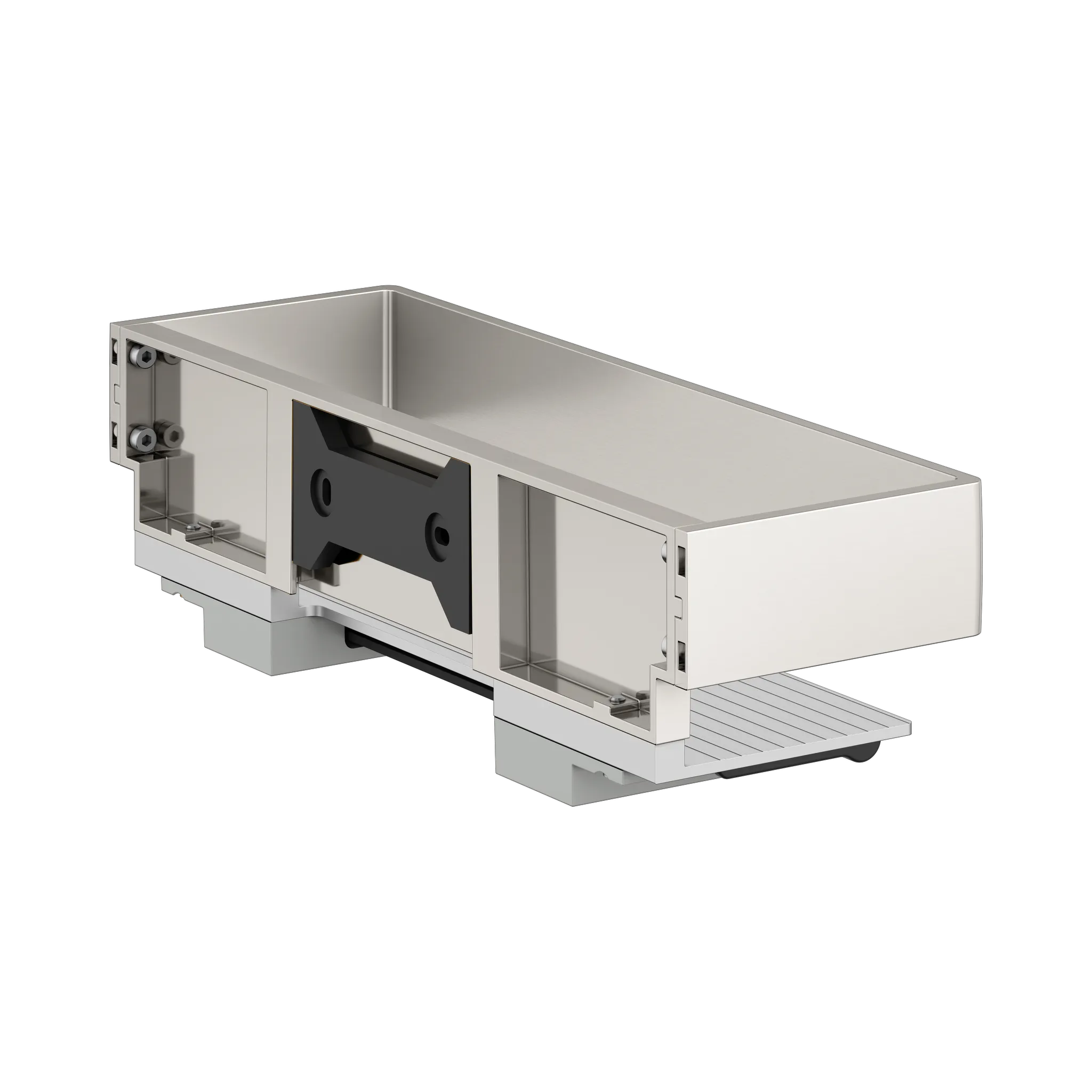 Edition 11 11159050000 Duschkorb mit Glasabzieher silber-eloxiert/Nickel geb.