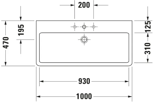 Wandwaschtisch „Vero“, mit Überlauf, Hahnlochposition mittig Wandwaschtisch „Vero“, mit Überlauf, Hahnlochposition mittig