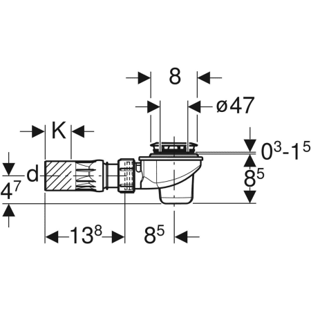 Geberit Duschwannenablauf Modell 150681211 Geberit Duschwannenablauf Modell 150681211