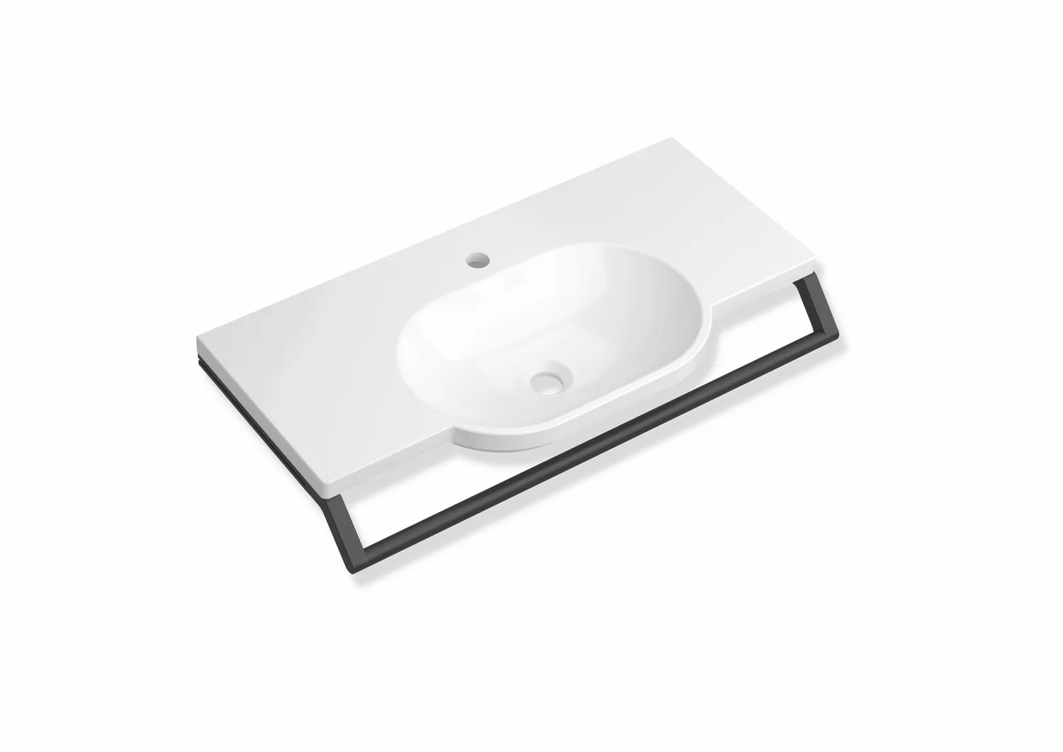 Wandwaschtisch 85 × 44,5 × 11 cm in Dunkelgrau tiefmatt Wandwaschtisch 85 × 44,5 × 11 cm in Dunkelgrau tiefmatt