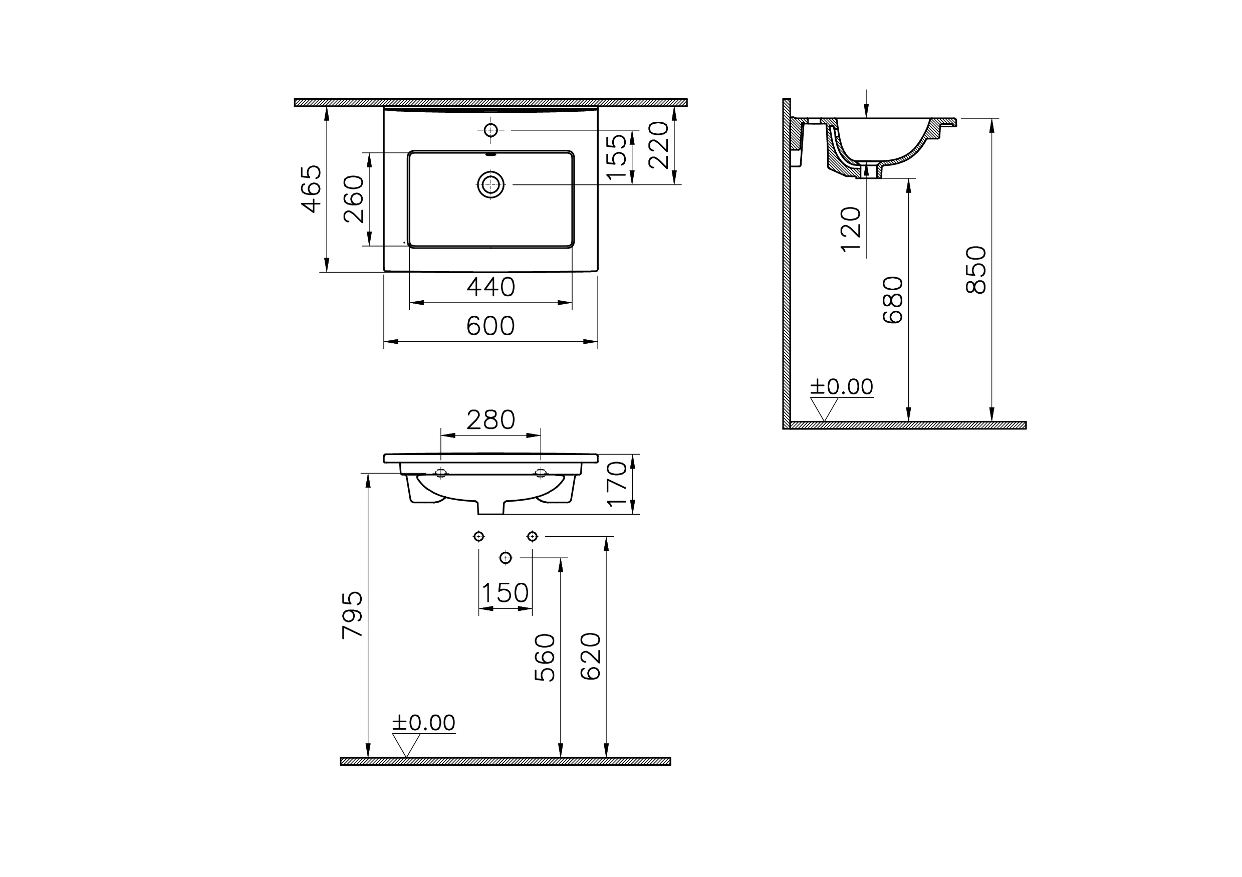 New S20 Square Möbelwaschtisch mit Hahnloch mittig 60 x 46 x 17 cm (BxTxH) Weiß Hochglanz New S20 Square Möbelwaschtisch mit Hahnloch mittig 60 x 46 x 17 cm (BxTxH) Weiß Hochglanz