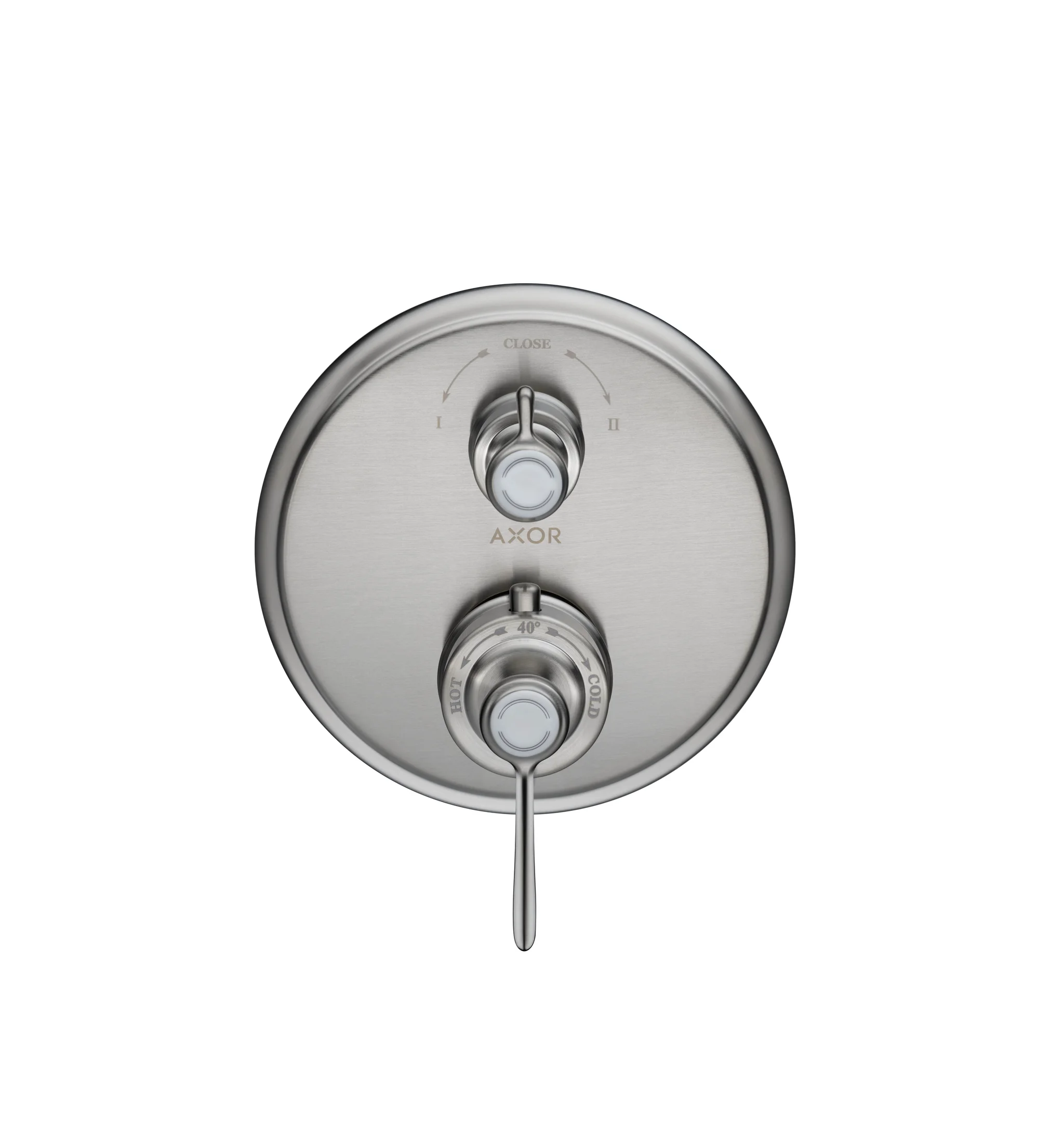 Hansgrohe AXOR Montreux Thermostat Unterputz mit Hebelgriff Brushed Nickel, 2 Verbraucher, max. Durchfluss 29 l/min, einstellbare Temperaturbegrenzung Hansgrohe AXOR Montreux Thermostat Unterputz mit Hebelgriff Brushed Nickel, 2 Verbraucher, max. Durchfluss 29 l/min, einstellbare Temperaturbegrenzung