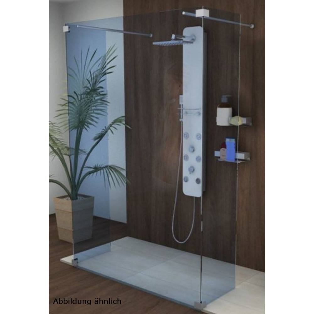 Sprinz Seitenwand Walk-In Freistehende Seitenwand und 2 Festelemente „Inloop“ inkl. 2 Haltestangen für #Türbreite#, B: 1000 mm H: 2100 mm T: 8 mm