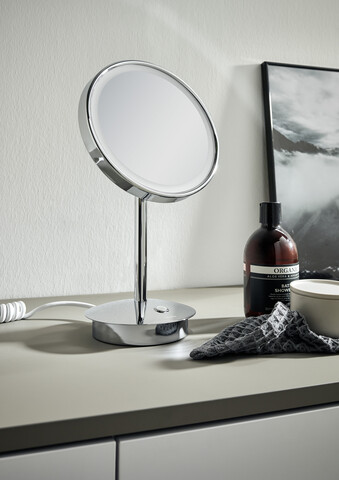 emco LED-Kosmetikspiegel „pure“ Rund in schwarz