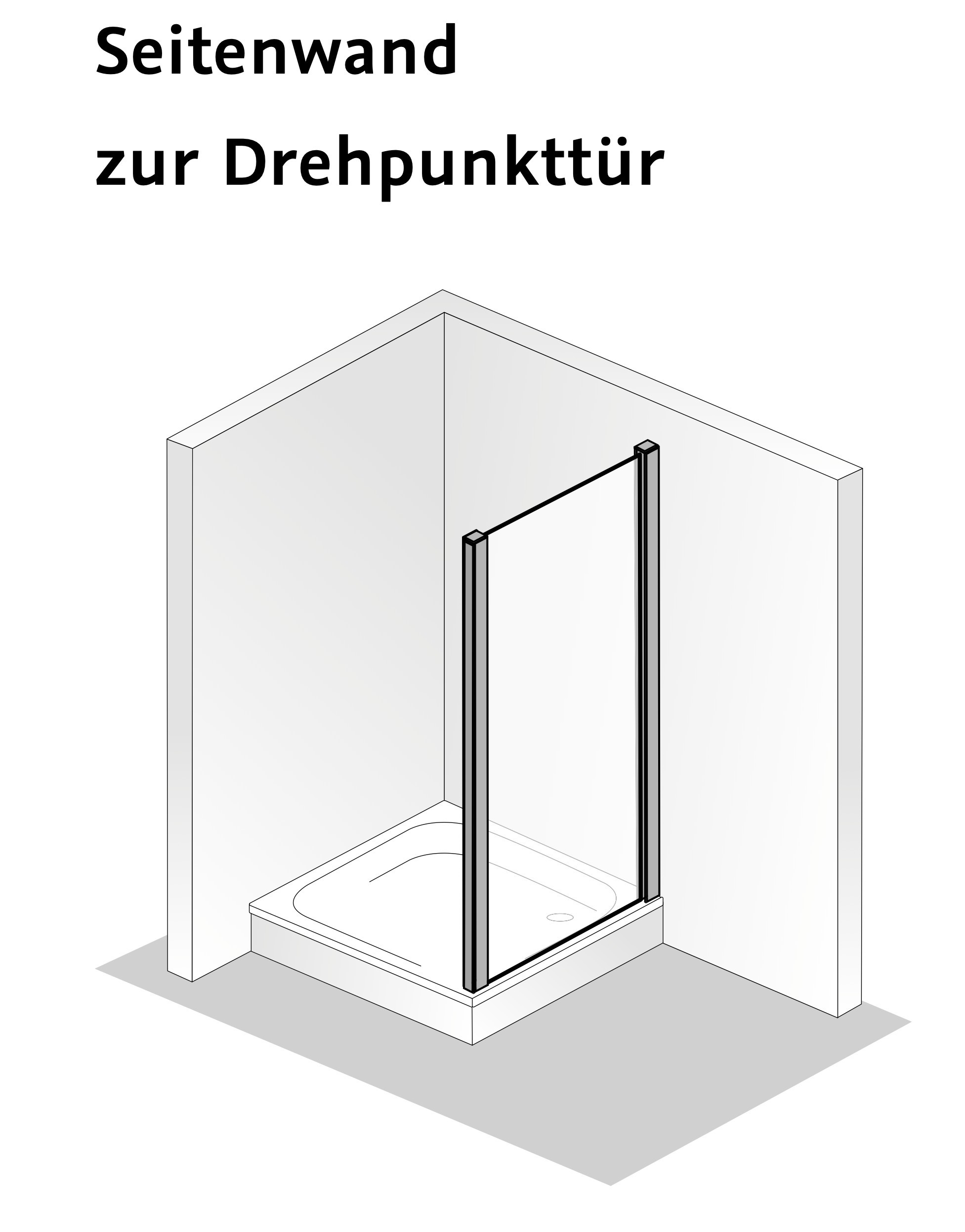 HSK gerahmte verkürzte Seitenwand für Drehpunkttür „Favorit Plus“ Glas Carré, Profile Schwarz-matt, für #Türbreite#, H: 1750 mm HSK gerahmte verkürzte Seitenwand für Drehpunkttür „Favorit Plus“ Glas Carré, Profile Schwarz-matt, für #Türbreite#, H: 1750 mm