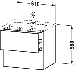 Duravit Waschtischunterschrank wandhängend „XSquare“ 61 × 56 × 47,8 cm Duravit Waschtischunterschrank wandhängend „XSquare“ 61 × 56 × 47,8 cm