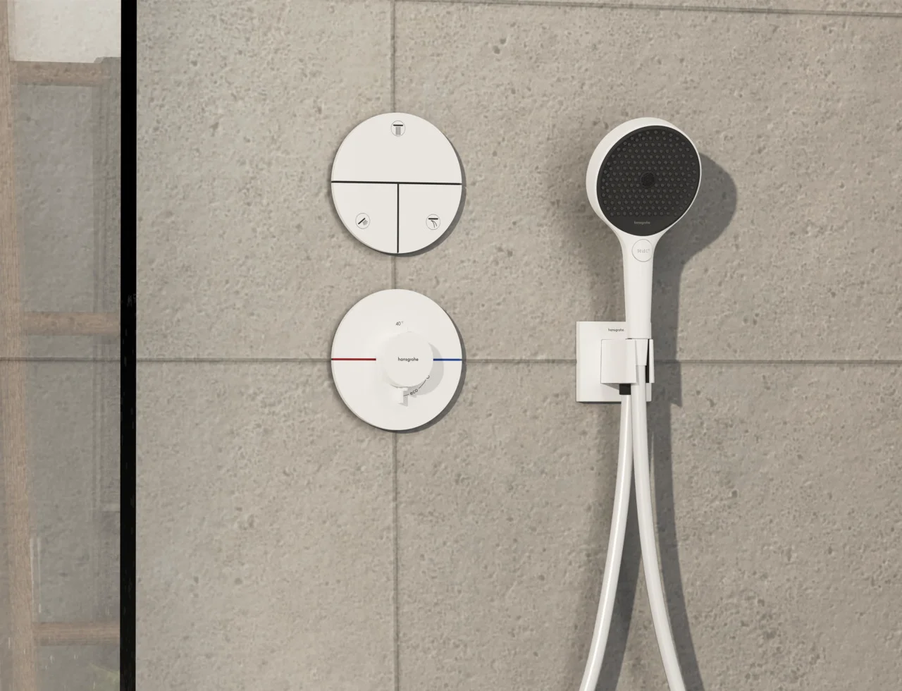 Hansgrohe ShowerSelect Comfort S Ventil Unterputz, Mattweiß, 3 Verbraucher, iBox universal 2 Anschluss, Durchflussmenge 26 l/min, Betriebsdruck 1-10 bar