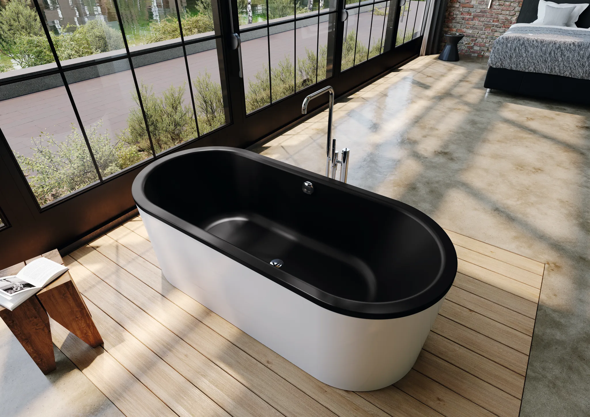 Kaldewei Badewanne „Classic Duo Oval“ freistehend oval 180 × 80 cm in schwarz matt Kaldewei Badewanne „Classic Duo Oval“ freistehend oval 180 × 80 cm in schwarz matt