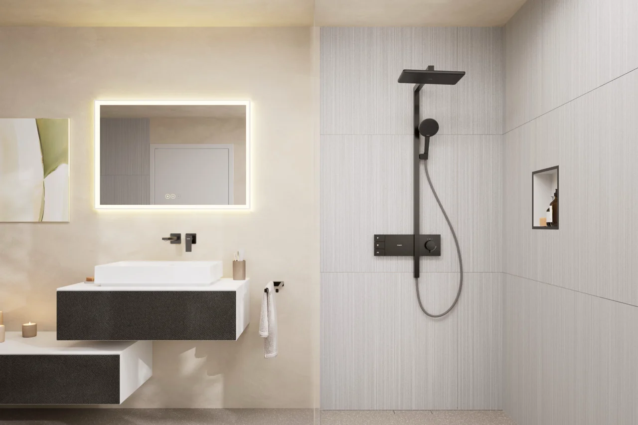 Hansgrohe Metropol Einhebel-Waschtischmischer Unterputz, Brushed Black Chrome, Ausladung 225 mm
