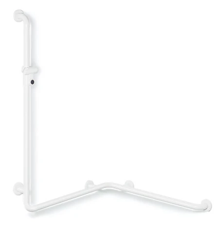 HEWI Duschhandlauf mit Brausehalterstange Serie 801, Polyamid, Stahlkern, links-/rechts montierbar, 1100x762 mm, HEWI Farbe 55 HEWI Duschhandlauf mit Brausehalterstange Serie 801, Polyamid, Stahlkern, links-/rechts montierbar, 1100x762 mm, HEWI Farbe 55