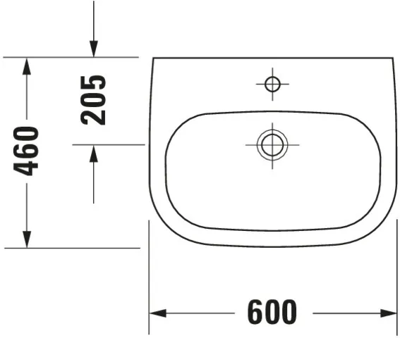 Waschtisch Med „D-Code“, Form rechteckig 60 × 46 cm
