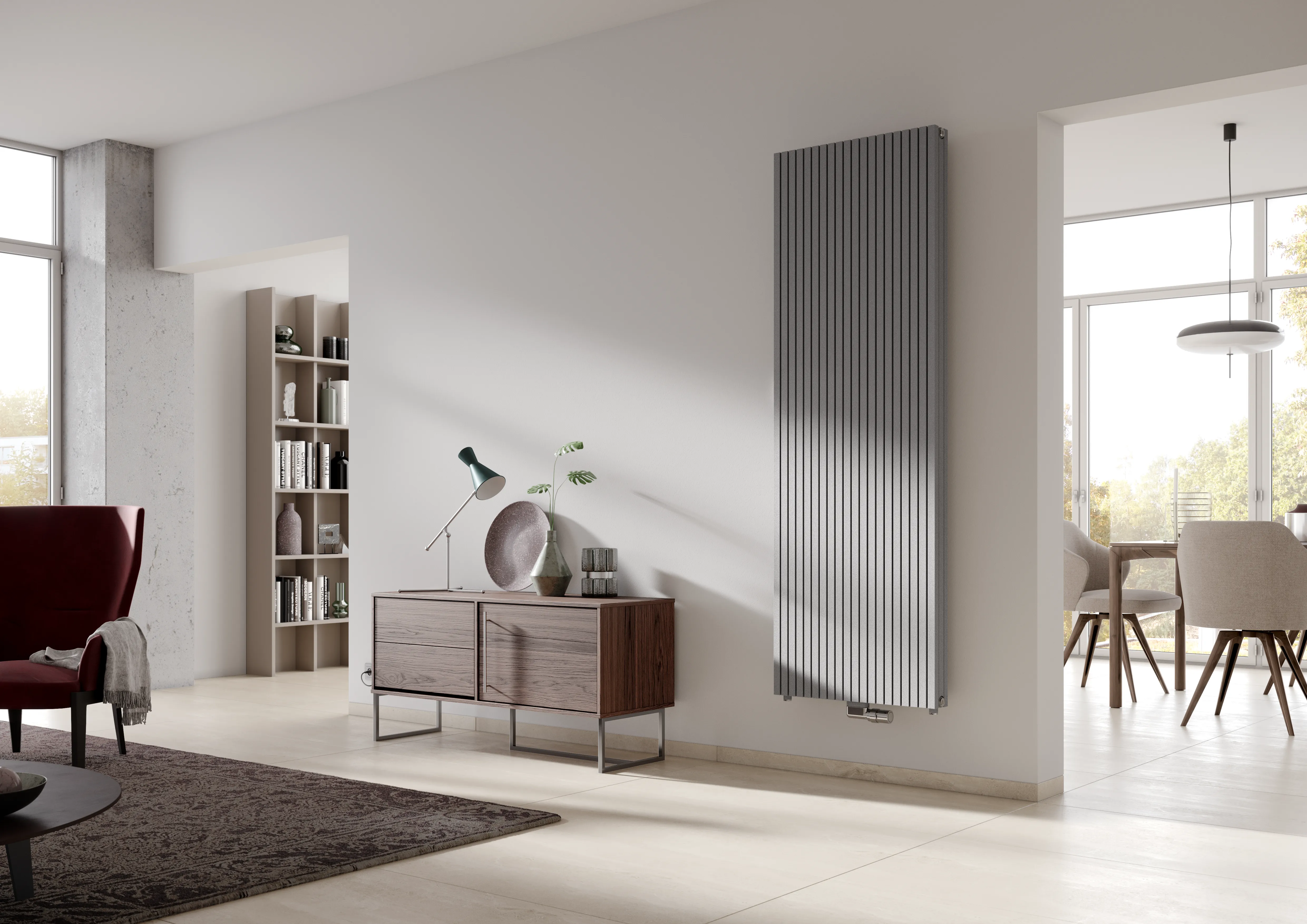 Kermi Design-Heizkörper „Carr鮓 vertikal 59,5 × 200 cm in Anthracite Grey Kermi Design-Heizkörper „Carr鮓 vertikal 59,5 × 200 cm in Anthracite Grey