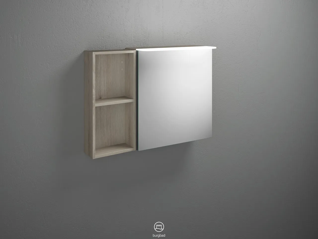 Burgbad Spiegelschrank Badu SFTW090, 310x900x665 mm, LED-Aufsatzleuchte 4200 K, Energieeffizienzklasse E Burgbad Spiegelschrank Badu SFTW090, 310x900x665 mm, LED-Aufsatzleuchte 4200 K, Energieeffizienzklasse E