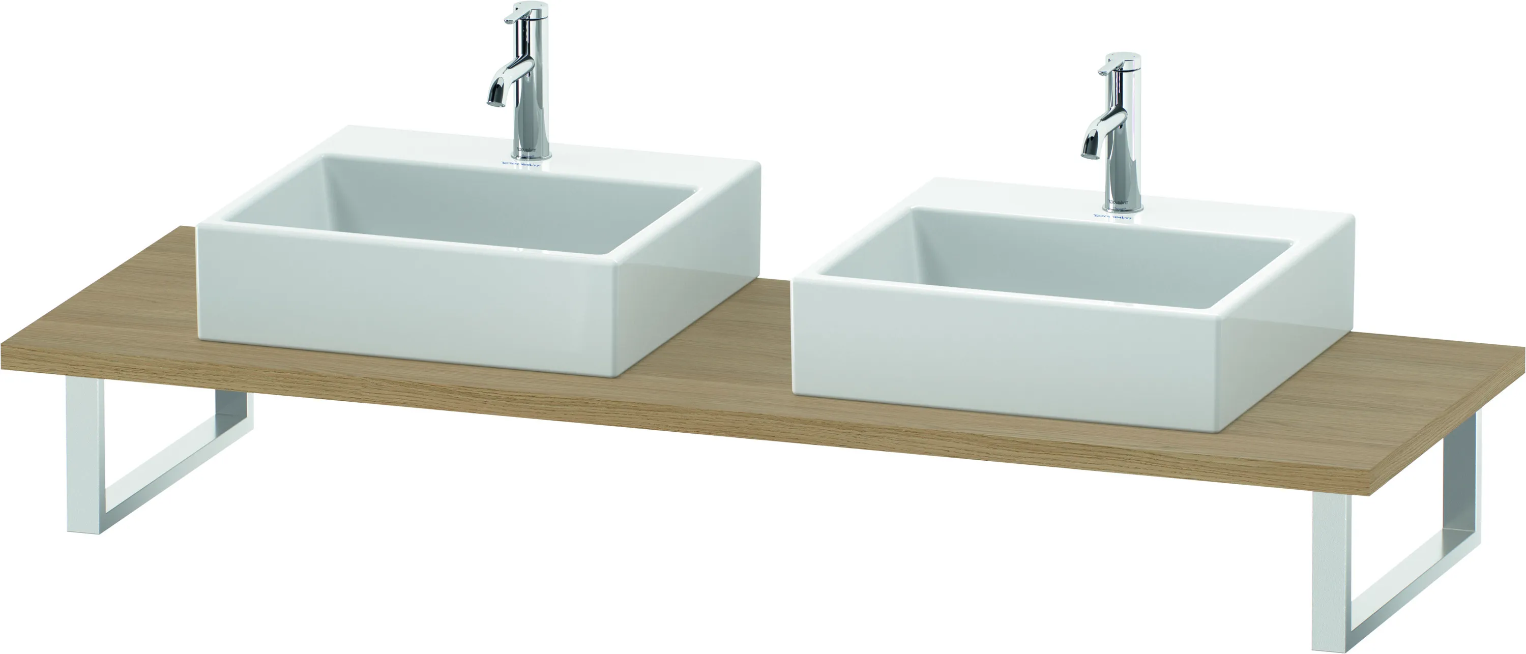 Duravit Konsole „DuraStyle“, links und rechts in Eiche Natur Ausschnitte: 2 / Farbe: Eiche Natur / Größe: 80 × 55 × 3 cm